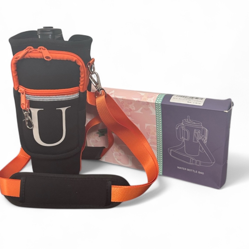 Heweaiutobsr FREE w/$35 Bundle Water Bottle Bag 2 Straps +Keychain Lg Size NWT